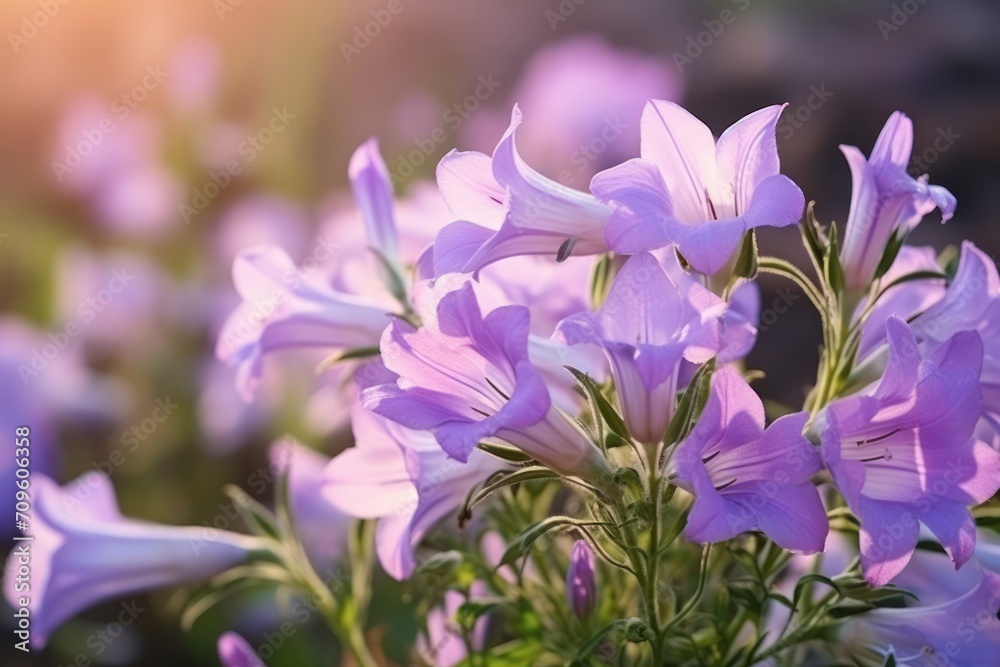 a bunch of purple flowers that are blooming in a vase on a table in a room with sunlight coming through the window. a bunch of purple flowers that are blooming in a vase on a table in a room with sunlight coming through the window.
