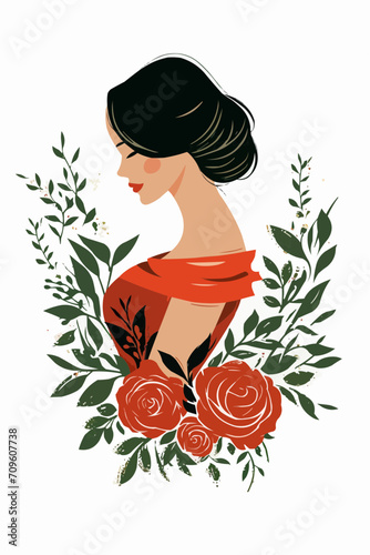 girl with flower