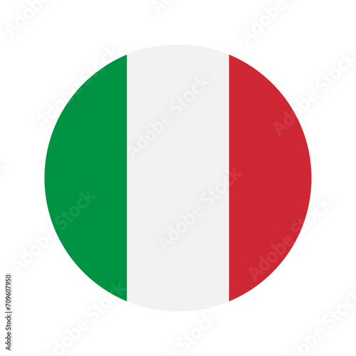 Flag of Italy in circle. Vector illustration