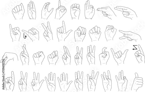 ASL American Sign letters Language Alphabet SVG Alphabet for the deaf and dumb