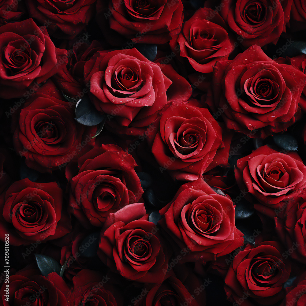Natural red roses background. Color of the holiday. Gift to a woman. Deep red color Generative AI
Natural red roses background. Color of the holiday. Gift to a woman. Deep red color Generative AI