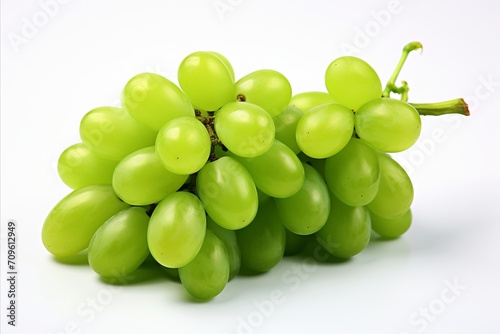 Fresh green grape isolated on white background high quality detailed image for advertising