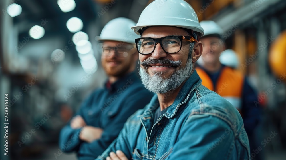 Engineer team full skill quality for maintenance and training in industry factory worker