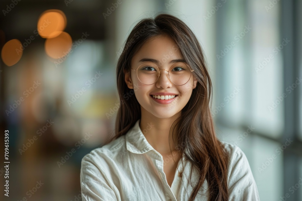 beauty happy smiling professional engineer in the factory