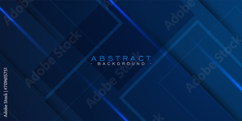 Abstract dark blue background with shadows and simple square lines. Looks 3d with additional light. Suitable for posters, brochures, e-sports and others. Eps10 vector