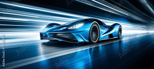 Luminous racing bokeh background with dynamic car parts and automotive performance symbols © Ilja