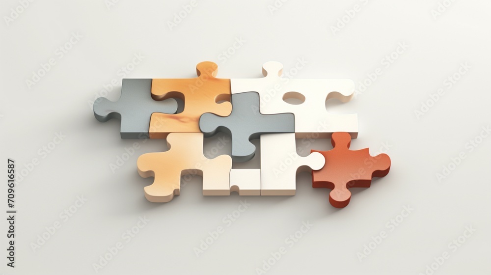 A 4x3 puzzle art piece characterized by minimalism, featuring simple and clean design elements - Generative AI A 4x3 puzzle art piece characterized by minimalism, featuring simple and clean design elements - Generative AI