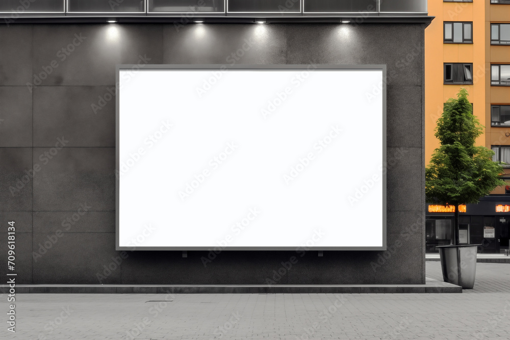 Blank billboard on the wall in the city. Blank billboard on the wall in the city.
