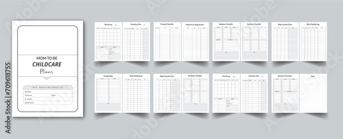 Editable Childcare Planner Kdp Interior printable template Design.