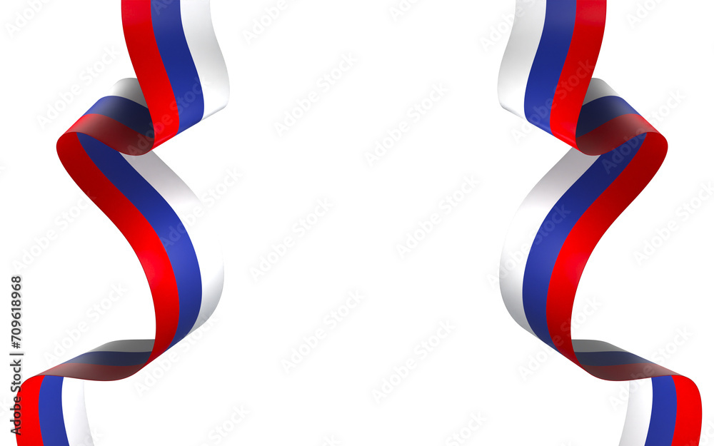 Obraz premium Russia flag element design national independence day banner ribbon png 