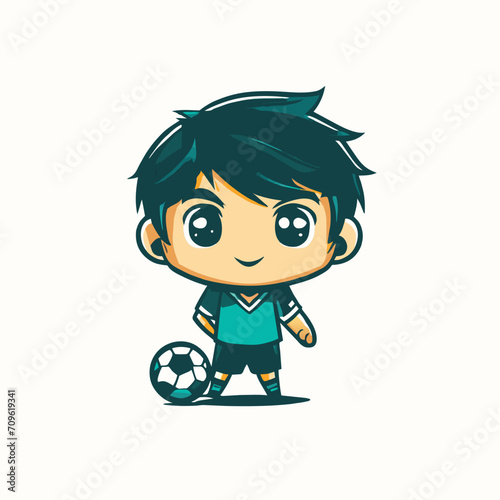 cartoon character of a child soccer 