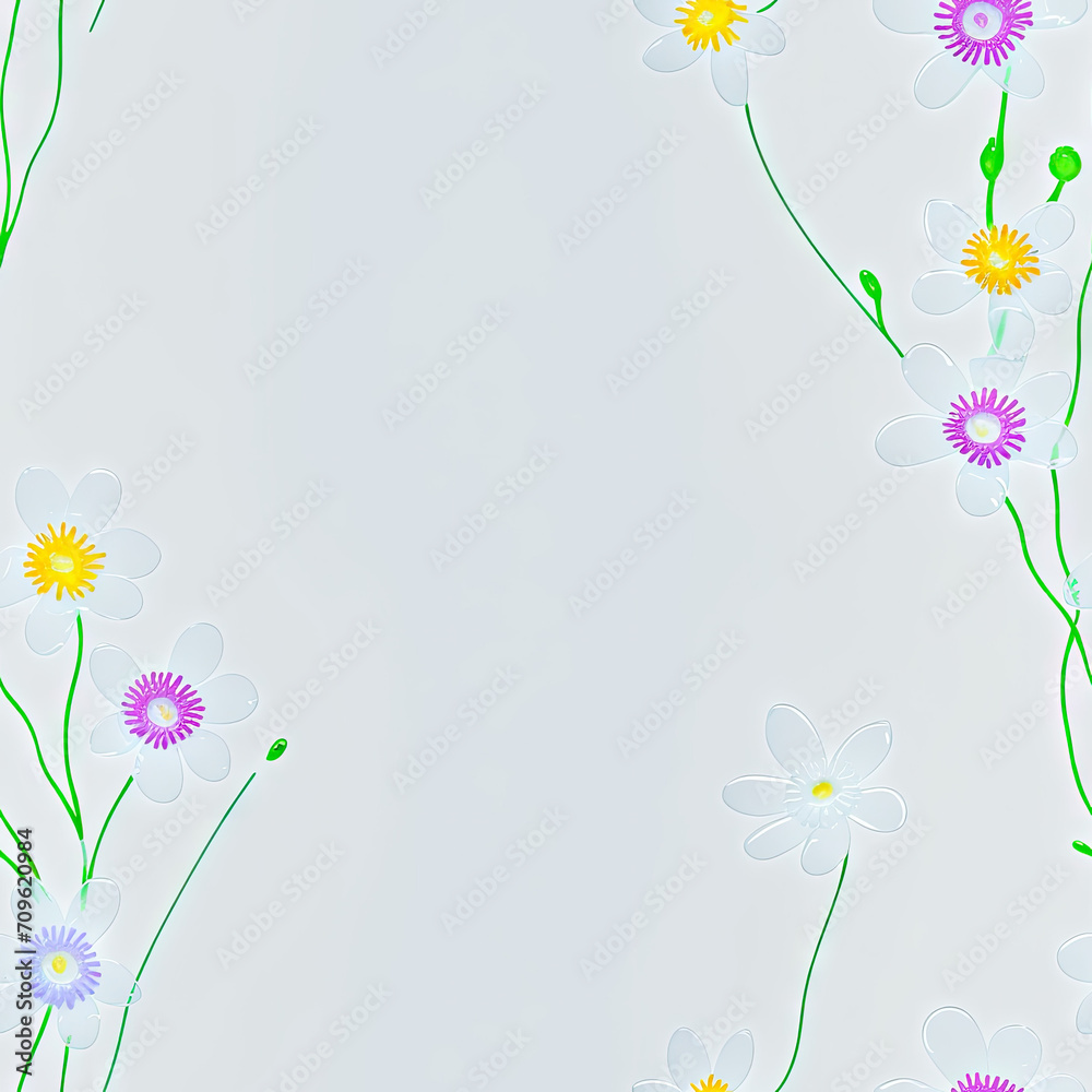 Glass flowers. Abstract seamless pattern. AI generated. Glass flowers. Abstract seamless pattern. AI generated.