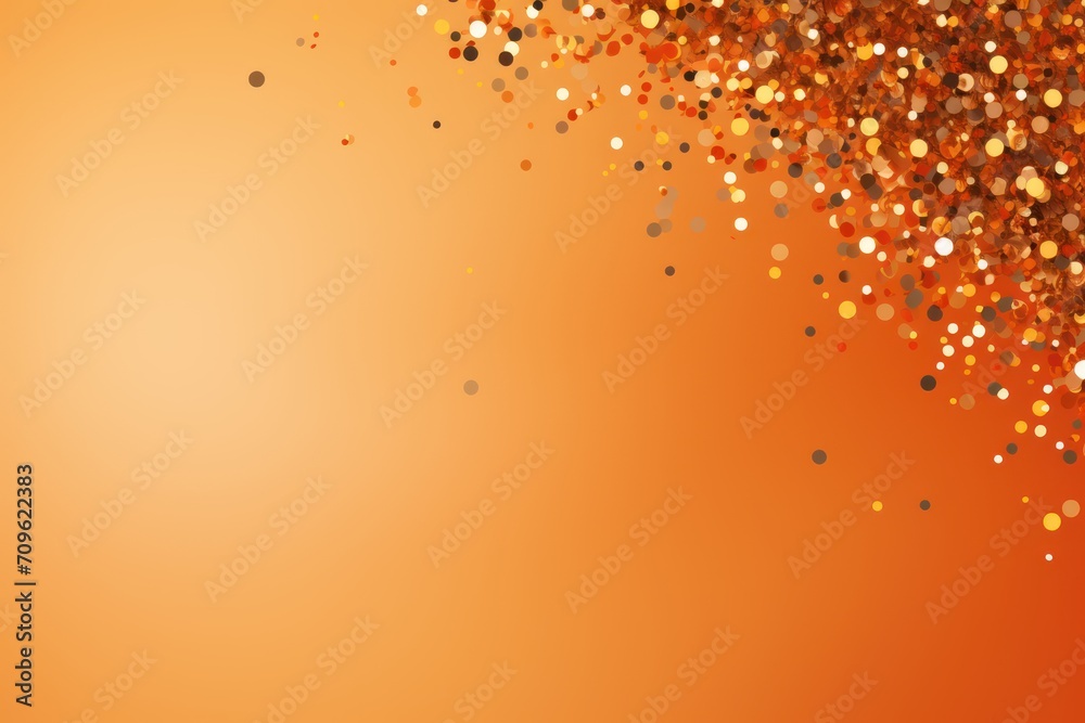 a bright orange background with a lot of small confetti sprinkles on the top of it. a bright orange background with a lot of small confetti sprinkles on the top of it.