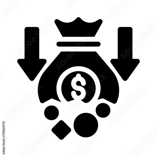 money loss glyph icon
