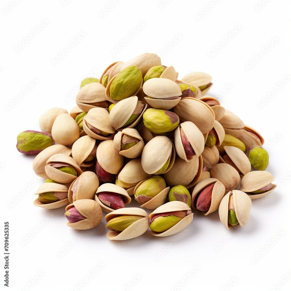 Salted Pistachio Nuts on white background Salted Pistachio Nuts on white background