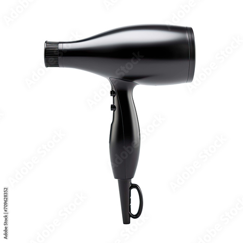 Professional hair dryer isolated on white background.