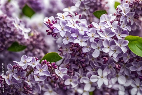 Lilac flowers in bloom close up
