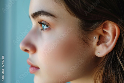 Stunning Closeup Of Elegant Womans Ear  Highlighting Her Perfect Profile