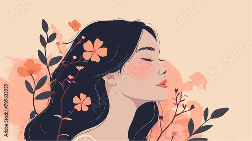 woman with flower