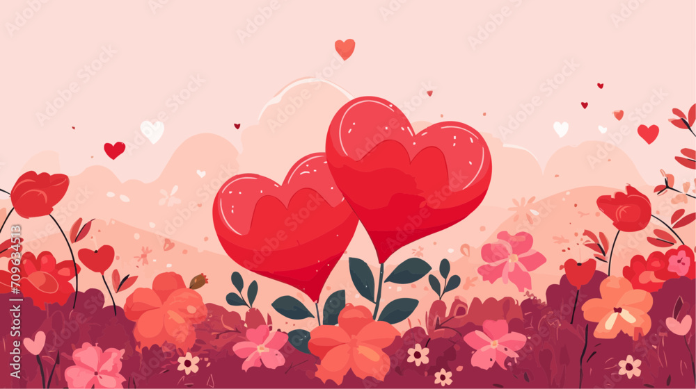 valentine background with hearts