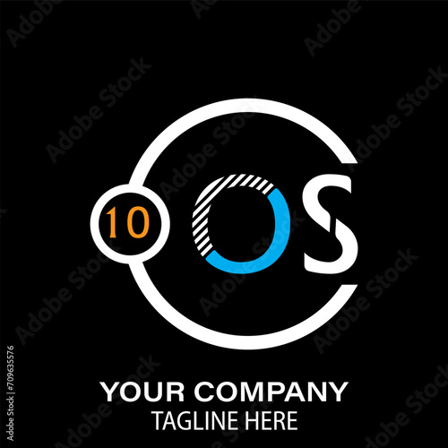 OS Letter Logo design. black background. OS Letter Logo Circular Concept.