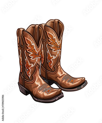 Vintage Cowboy Boot PNG Illustrations
