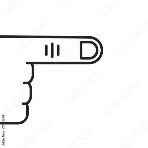 black abstract thin line forefinger points to right