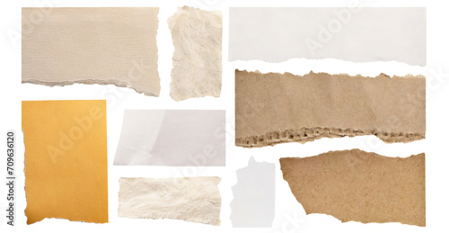 collection of torn plain cardboard paper  photo