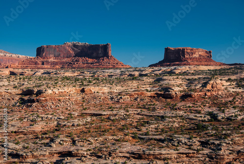 Canyon landscape with rocky sandstone formations