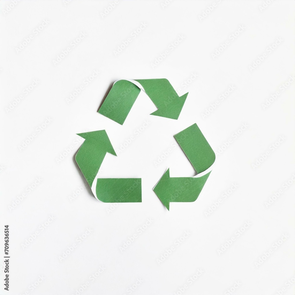 green recycle symbol made of paper green recycle symbol made of paper