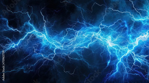 Electric lightning background with blue streaks © Zahid
