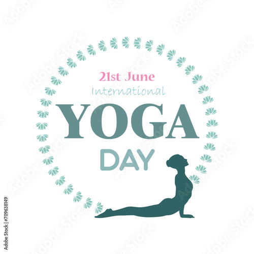 International Yoga day 21 june web banner   vector. Meditation Practice Yoga Colorful Fitness Concept. colorful illustration