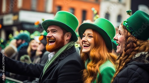 Friends celebrating St. Patrick Day