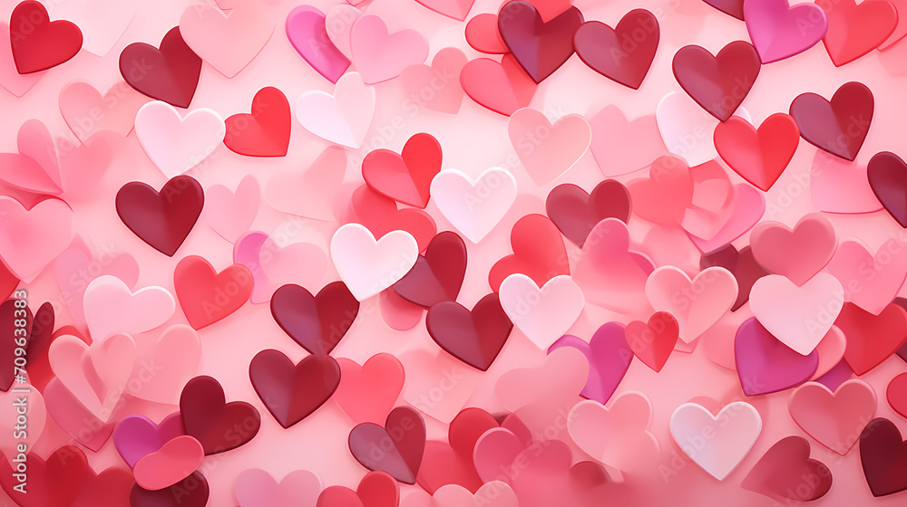 Vibrant Valentine's Day background, hearts background