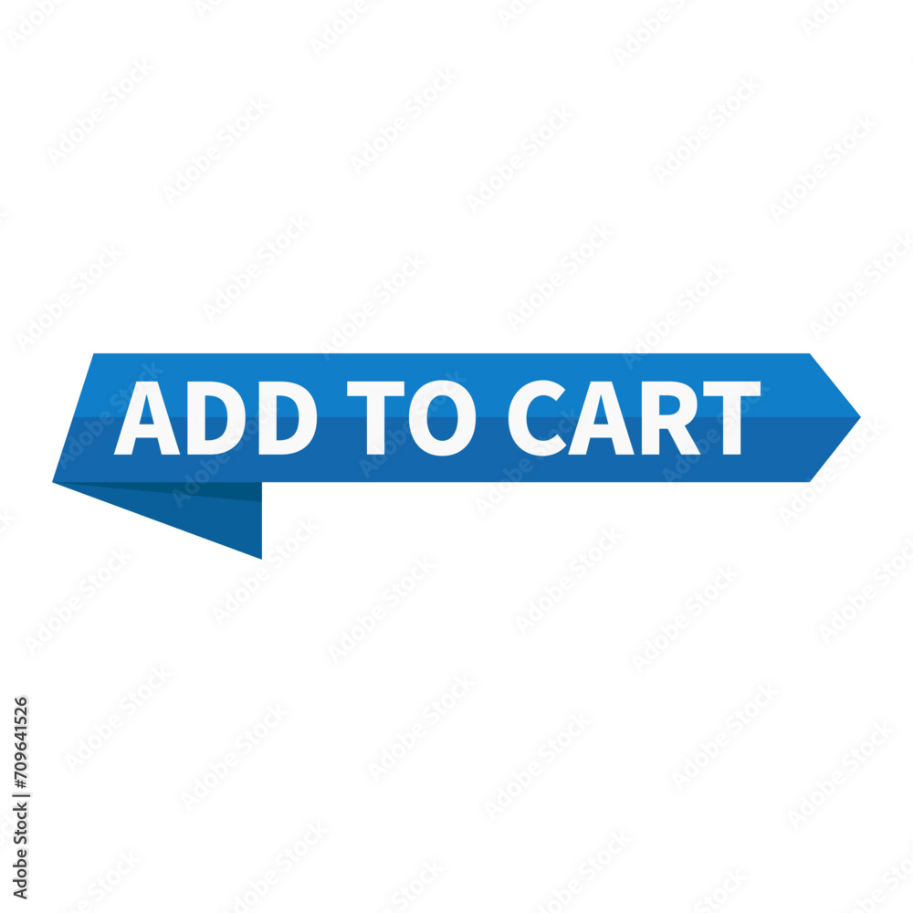 Add To Cart In Blue Rectangle Ribbon Shape For Sale Advertisement Business Marketing Social Media Information Announcement
