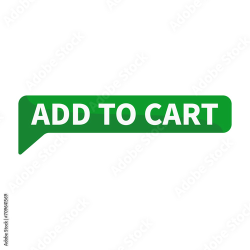 Add To Cart In Green Rectangle Shape For Sale Advertising Business Marketing Social Media Information Announcement
