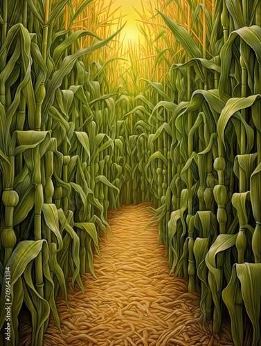 Navigational Thrills: Corn Mazes Wall Prints for an Immersive Adventure Experience