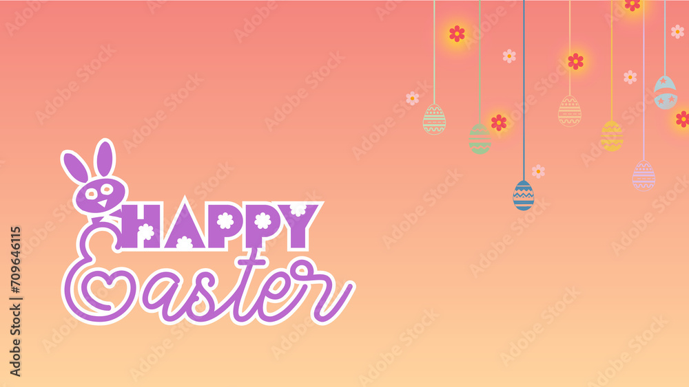 Fototapeta premium Banner Happy Easter