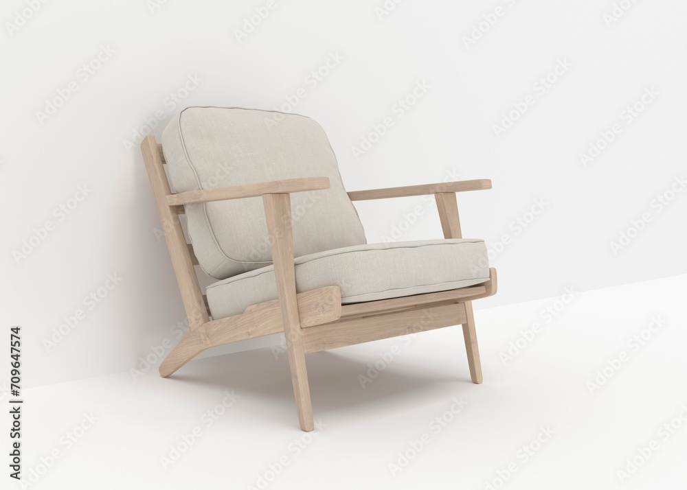 Modern Sofa Chair with white Background 3D Render Modern Sofa Chair with white Background 3D Render