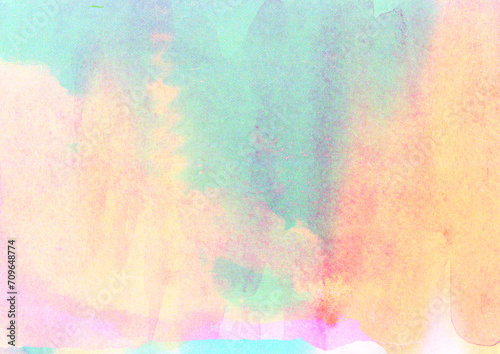 Abstract watercolor on white or dark paper background. The yellow, green and little purple color splashing and mixture on the paper. is a hand drawn style. for overlay effects, grunge and vintage.