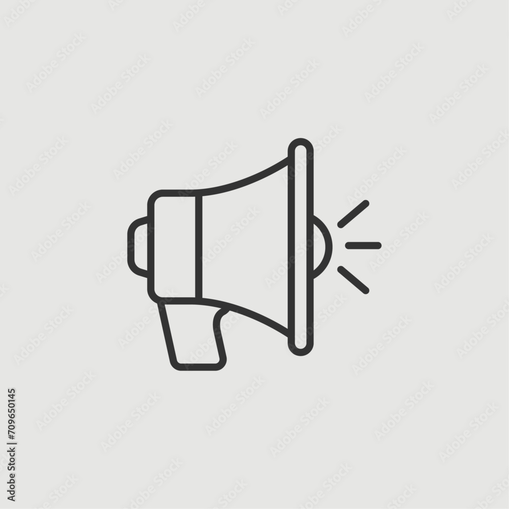Vector Simple Isolated Megaphone Icon Vector Simple Isolated Megaphone Icon