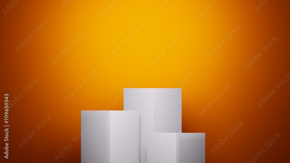 Orange background for product presentation with shadows and light. Empty podiums. Mockup. Orange background for product presentation with shadows and light. Empty podiums. Mockup.