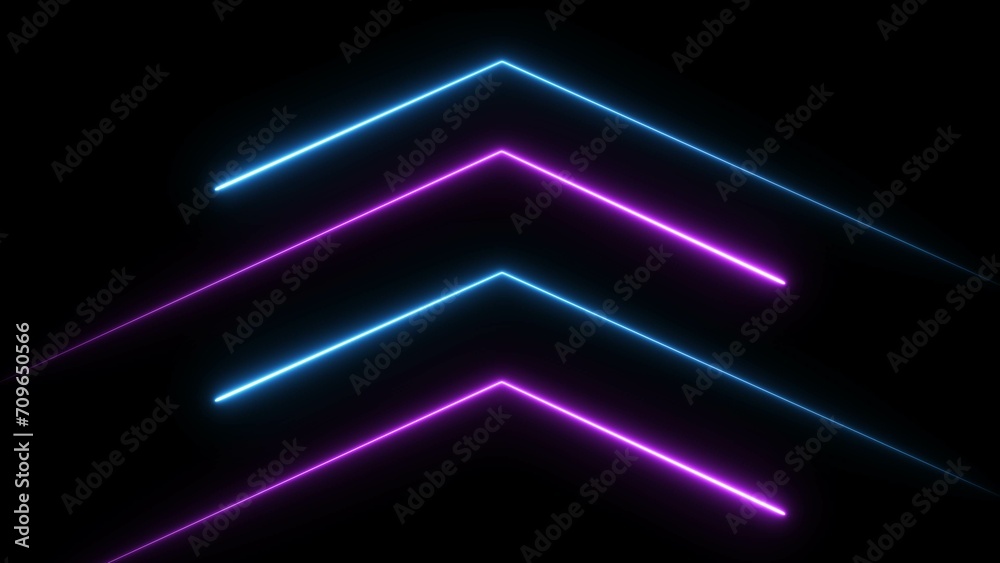 Abstract geometric neon light loop pattern illustration  