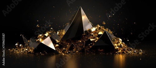 Fototapeta Naklejka Na Ścianę i Meble -  golden abstract pyramid background