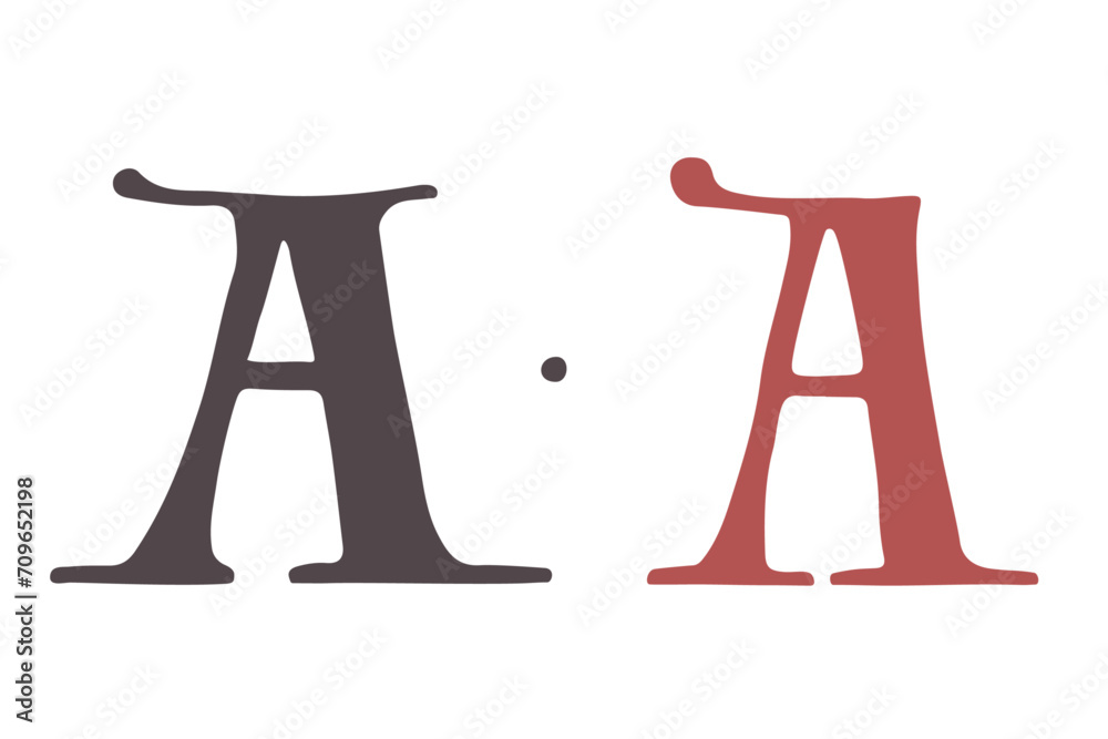 Letter A Carolingian Majuscule. Old Romanesque font from 13th century.  Square Capitals from medieval manuscript. Upper-case lettering, the base for Lombardic capitals. Elegant classic serif font.