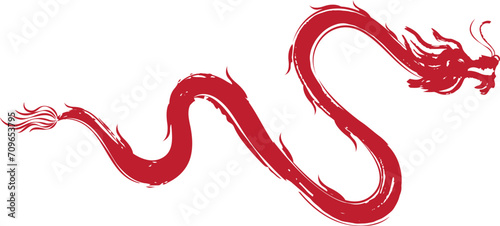 Dragon flat design Chinese new year decoration element, no background 