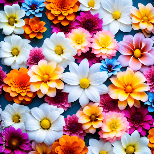 다양한 색의 꽃들, 활짝 핀 많은 꽃, 꽃 장식 © SOMI