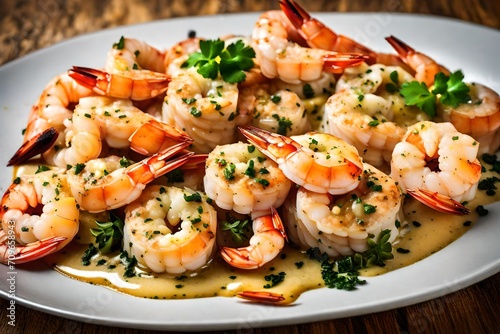 shrimps with salad photo