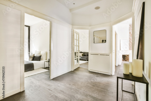 Modern apartment interior with elegant design photo