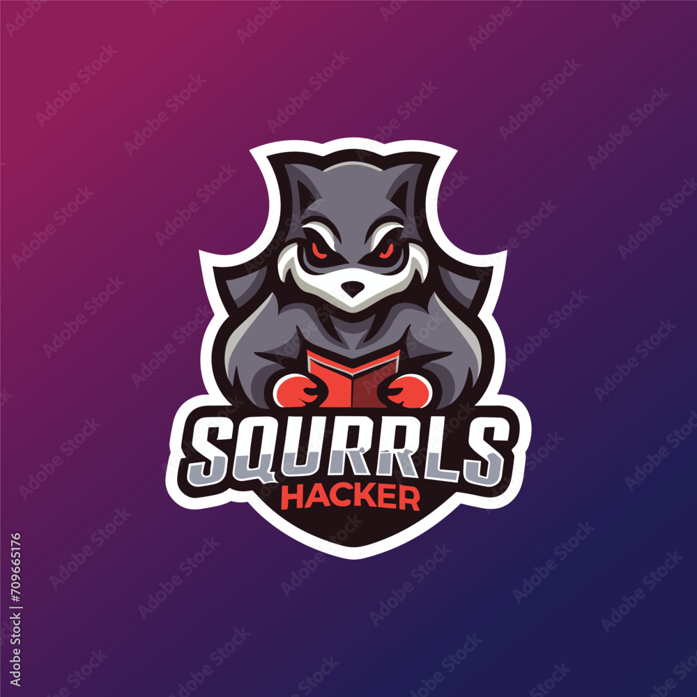 A Creative Squirrel Hacker Logo Template A Creative Squirrel Hacker Logo Template